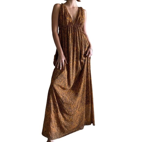 Rodebjer Tank Maxi Orange Brown Dress Tiger Print Backless Size M - Picture 6 of 11